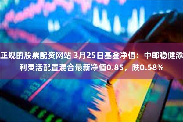 正规的股票配资网站 3月25日基金净值：中邮稳健添利灵活配置混合最新净值0.85，跌0.58%