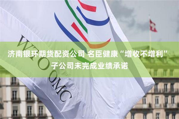 济南银环期货配资公司 名臣健康“增收不增利” 子公司未完成业绩承诺