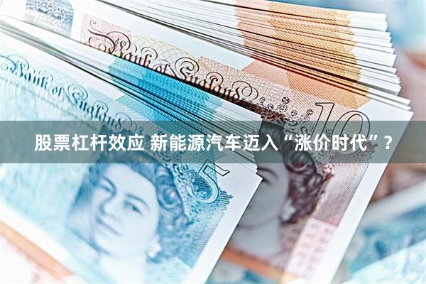 股票杠杆效应 新能源汽车迈入“涨价时代”？