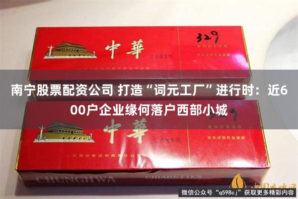 南宁股票配资公司 打造“词元工厂”进行时：近600户企业缘何落户西部小城