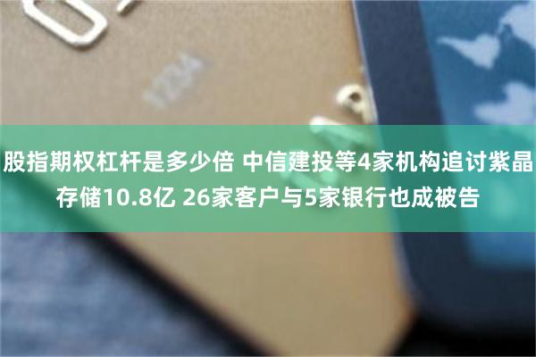 股指期权杠杆是多少倍 中信建投等4家机构追讨紫晶存储10.8亿 26家客户与5家银行也成被告