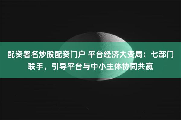 配资著名炒股配资门户 平台经济大变局：七部门联手，引导平台与中小主体协同共赢