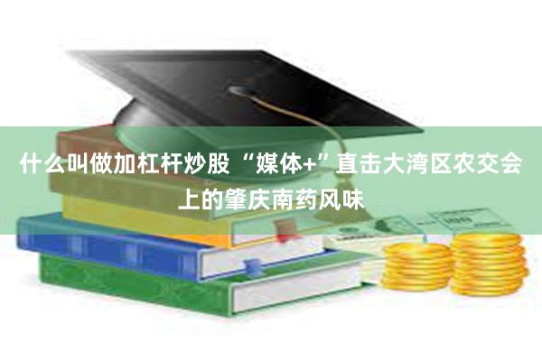 什么叫做加杠杆炒股 “媒体+”直击大湾区农交会上的肇庆南药风味