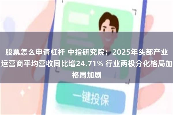 股票怎么申请杠杆 中指研究院:2025年头部产业园运营商平均营收同比增24.71% 行业两极分化格局加剧