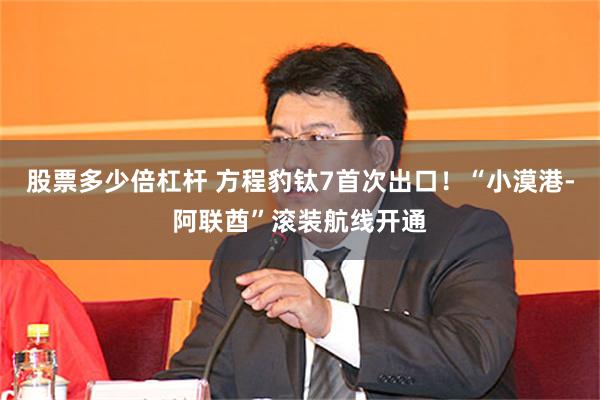 股票多少倍杠杆 方程豹钛7首次出口！“小漠港-阿联酋”滚装航线开通